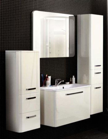 Тумба под раковину Акватон Валенсия 75 1A123601VAG30 глянцевая, белый жемчуг, артикул 1A123601VAG30