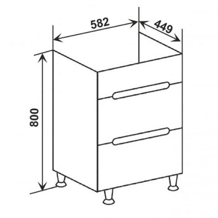 Тумба под раковину Runo Парма 60 4620750025809 Белая