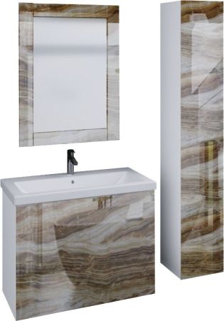 Шкаф пенал Marka One Lacio 30П L Black stone, артикул У73230