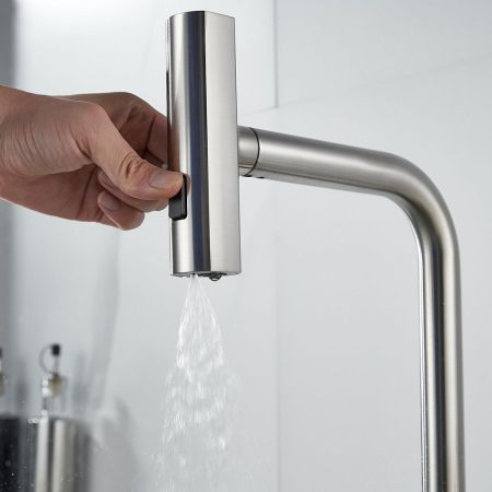 Смеситель для кухни с мультифункциональным изливом Raffine F203L, сатин