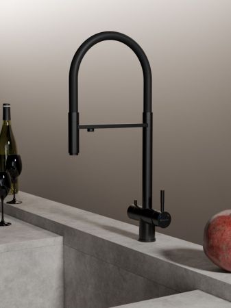 Смеситель для кухни с подключением фильтра Knotlor SS-16/BL, черный, артикул SS-16/BL