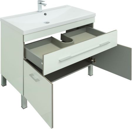 Тумба с раковиной Aquanet Верона 90 белый (напольная 1 ящик 2 дверцы), артикул 00287673