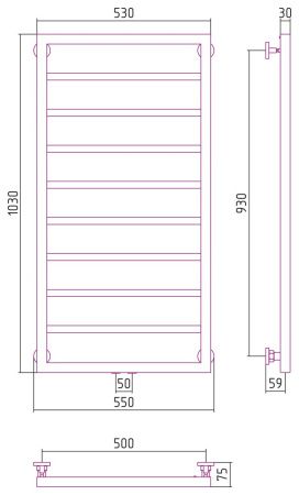 Полотенцесушитель, Сунержа, Канцлер, водяной, ширина, мм-550, глубина, мм-75, высота, мм-1030, межосевое расстояние-500, подключение-нижнее, мощность, Вт-535, присоединительный размер-НР G 1/2" / НР G 3/4" (эксцентрик), материал-нержавеющая сталь, назначе Полотенцесушитель, Сунержа, Канцлер, водяной, ширина, мм-550, глубина, мм-75, высота, мм-1030, межосевое расстояние-500, подключение-нижнее, мощность, Вт-535, присоединительный размер-НР G 1/2" / НР G 3/4" (эксцентрик), материал-нержавеющая сталь, назначе