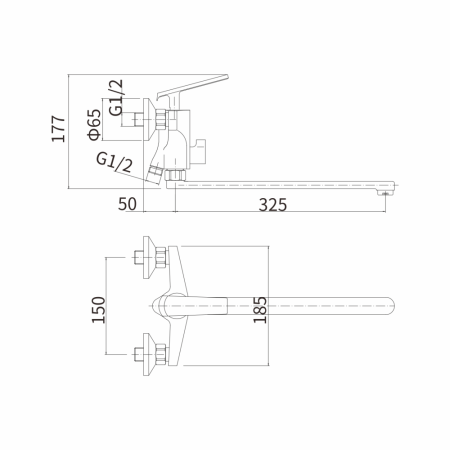 Смеситель для ванны FASHUN A2281-7, черный, артикул A2281-7