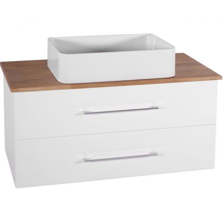 Тумба под раковину ASB-Woodline Санди 100 10882 подвесная Белая дуб, артикул 10882