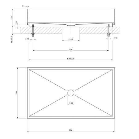 GESSI 316 Раковина 600x350 мм., для установки на столешницу, без перелива, нержавеющая сталь, цвет Black Metal Brushed PVD, артикул 54606#707