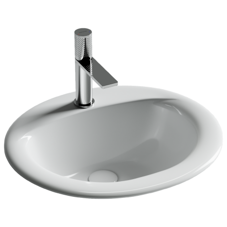 Раковина встраиваемая сверху Ceramicanova Звезда (Sun) овальная с переливом 515x455x200 мм цвет белый арт. CN6080, артикул CN6080