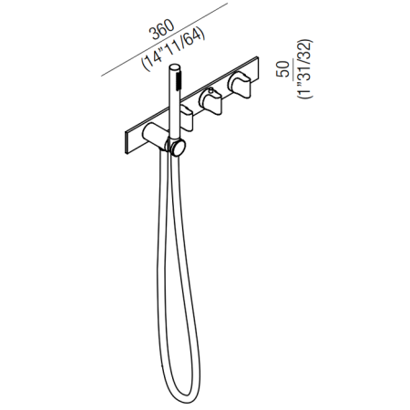 Agape Square Встроенный термостатический смеситель для душа, с ручным душем и шлангом, цвет: глянец (в комплекте с внутр частью)