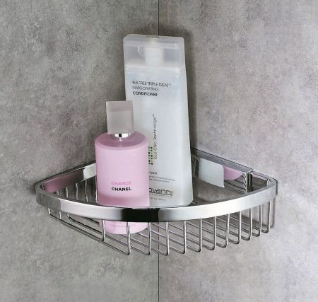 Colombo Angolari, полка металлическая 19*19*h5.8см, угловая, цвет: хром, артикул B9649.CR