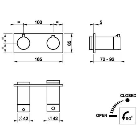 Gessi Ingranaggio Встраиваемый термостат для душа, с 1 выходом, (внешние части), цвет: хром, артикул 63332#031