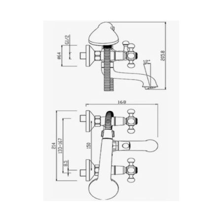 Смеситель для ванны D-Lin D130806, хром