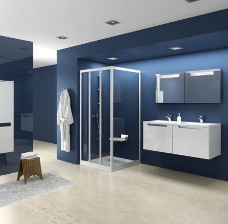 Стенка для душевого уголка Ravak APSS-80 белая+транспарент, артикул 94040102Z1