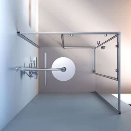 W94G-403-10080-MТ Душевое ограждение X-Joy Square Slide 100х80, мат хром, прозрачное, артикул W94G-403-10080-MТ