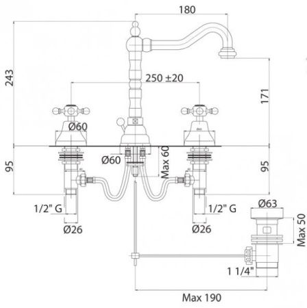 Смеситель для раковины Cezares Golf GOLF-BLS2-01 Хром Смеситель для раковины Cezares Golf GOLF-BLS2-01 Хром