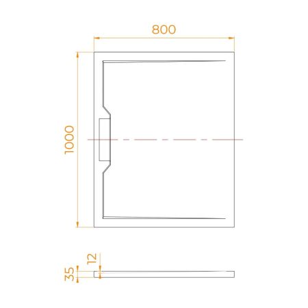 Душевой поддон прямоугольный RGW STE MB Черный мрамор (800x1000)