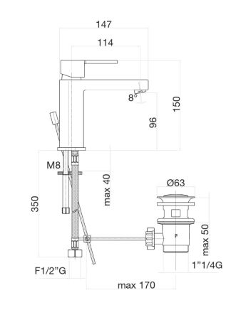 Смеситель для раковины Fiore KALOS 76CR7420, хром, артикул 76CR7420