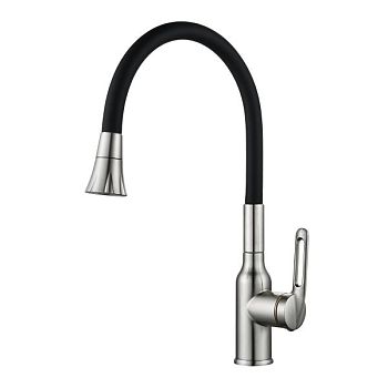 Смеситель для кухни с гибким изливом Raffine F303L-3, сатин