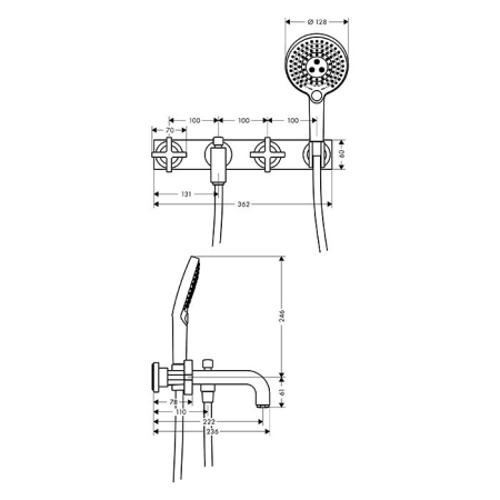 AX Citterio Смеситель для ванны , цвет полированное золото, артикул 39441990