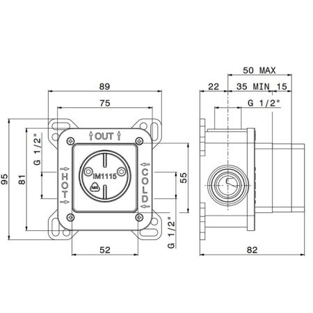 Newform Встраиваемая часть смесителя однорычажного 1/2"