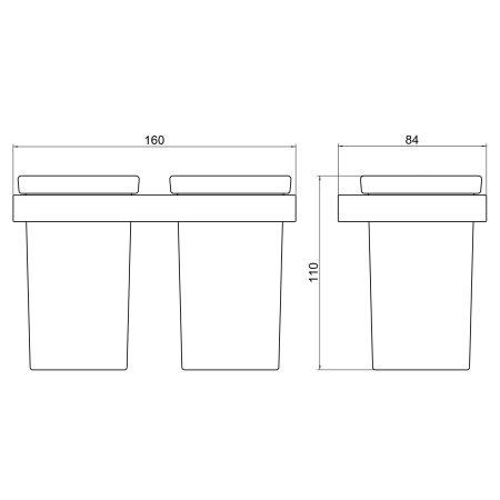 Стакан для зубных щеток двойной Timo Petruma 15234/00 хром, артикул 15234/00