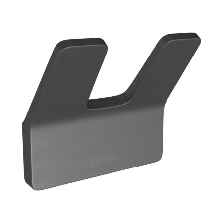 Крючок двойной Lemark SMOOTH LINE для полотенец и халатов, графит (9716006), артикул 9716006