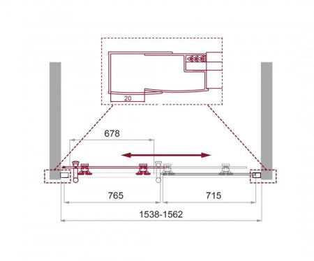 Душевая дверь в нишу BELBAGNO UNO-195-BF-1, артикул UNO-195-BF-1-130-CH-CR