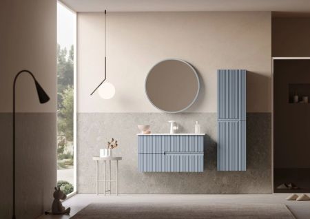 Тумба с раковиной ORKA Moonlight 90 подвесная, голубой матовый, артикул 5001501