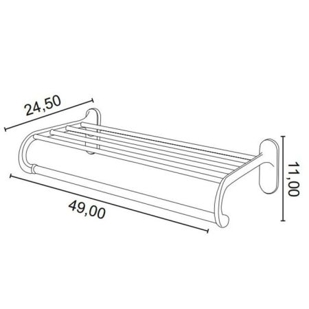 ALL.PE Hotel полка для полотенец 49см, хром, артикул HO531cr