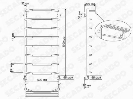 Полотенцесушитель Агата 3 Opadiris, артикул 