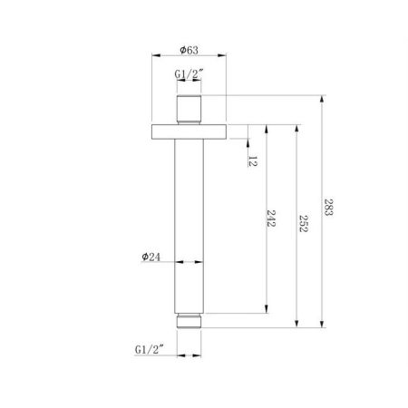 Кронштейн душевой потолочный OMNIRES RS22CR (хром)