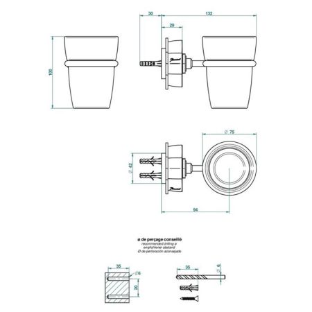 THG PETALE DE CRISTAL CLAIR Стакан стеклянный, подвесной, цвет хром, артикул U6A-A02-536