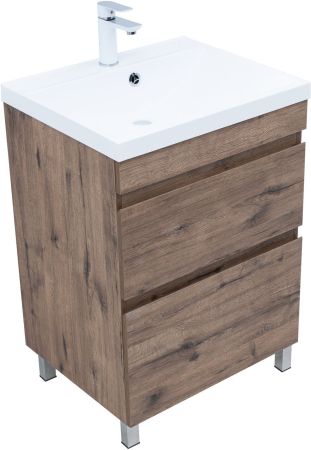 Тумба под раковину Aquanet Нота New 60 напольная, дуб веллингтон табак, артикул 00344139