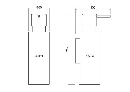 Дозатор AQUATEK, матовый черный AQ4205MB ОБЕРОН, артикул AQ4205MB