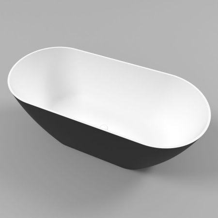 Ванна WHITECROSS Coral A 165x75 (черный/белый мат) иск. камень, артикул 0213.165075.20100