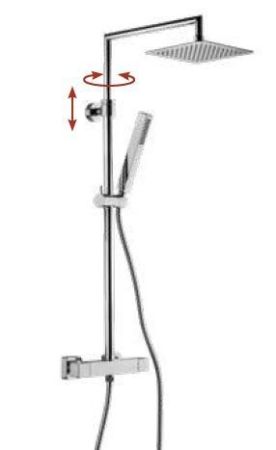 Mariner Wellness, душевая колонна (200х200) регулируемая по высоте и термостатом, цвет хром, артикул WLS5300-CR