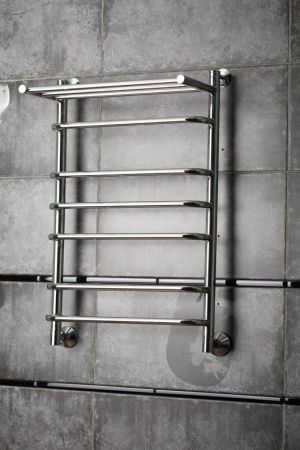 Водяной полотенцесушитель Тругор Идеал 3 П НП 80x40 с полкой Хром, артикул Идеал3/нп8040П