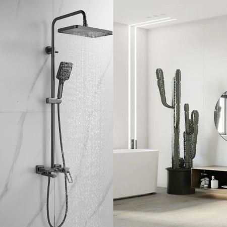 Душевая система Shevanik S6826T, оружейная сталь