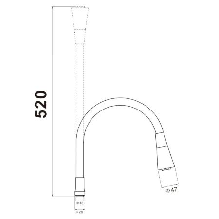 Гибкий излив для кухонного смесителя Savol S-MCG02L, белый