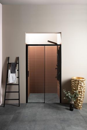 Душевая дверь Aquanet Pleasure AE60-N-150H200U-BT 150, прозрачное стекло, артикул AE60-N-150H200U-BT