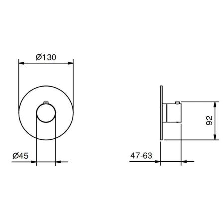 Fantini Venezia Встраиваемый термостат для душа 3/4 (наружняя часть), цвет: Nickel PVD, артикул 87 95 G500B