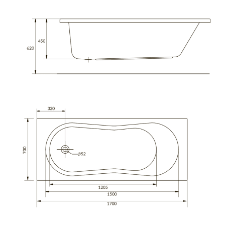 Ванна Cersanit  прямоугольная NIKE 170x70 (63347), артикул 63347