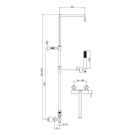 Душевая система Webert Elio EL870108015, хром, артикул EL870108015