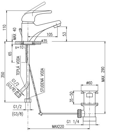 Смеситель для раковины Rav Slezak Sazava SA027.5K, артикул SA027.5K