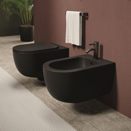 Биде, Alice, Unica, тип установки-подвесной, ширина, мм-350, глубина, мм-550, высота, мм-285, форма чаши-овальная, отверстия для смесителя-1, материал-керамика, вид грязеотталкивающего покрытия-Aliglaze+, крепления в комплекте, без сливного механизма, цве, артикул 32250108SET