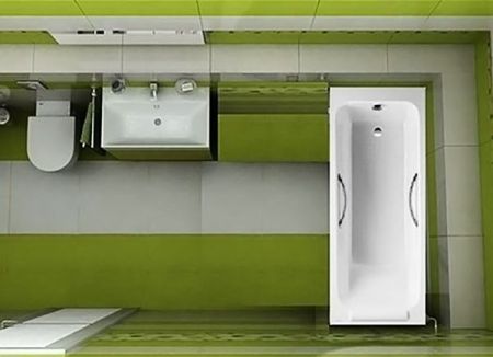 E2949-00 ванна PARALLEL /150x70/ (бел) с отв. под ручки, артикул E2949-00