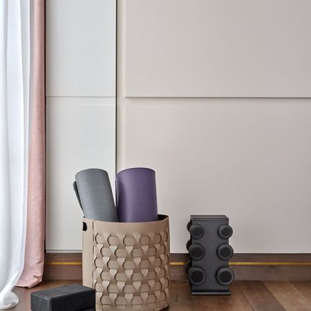 ADJ Круглая корзина Bottega, D40xH40 см., цвет: капучино/шоколад, артикул 1050.04/06