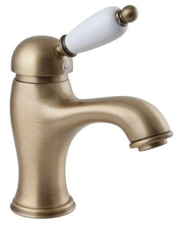 Смеситель для раковины CEZARES elite-1 бронза (ручка белая) Opadiris, артикул 