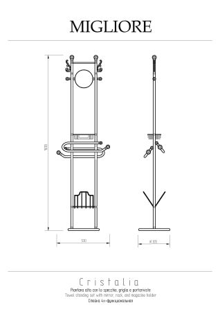 CRISTALIA Стойка высокая H175 см, бронза/SWAROVSKI, артикул 16785