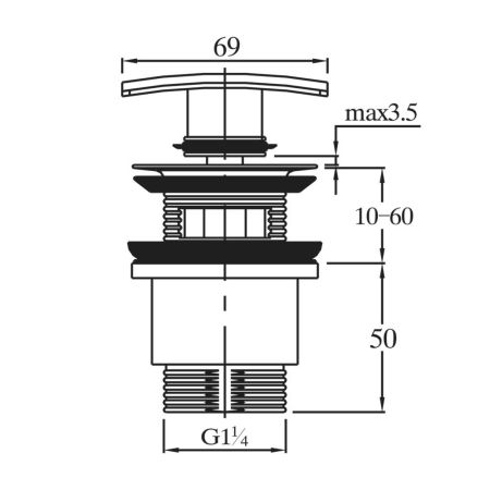 Донный клапан Raiber RLET-58, артикул RLET-58