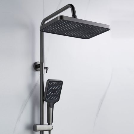 Душевая система Shevanik S4436T, оружейная сталь